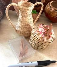 Indian woven baskets and vase