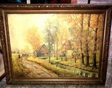 Vintage canvas picture 25 in x 19 in