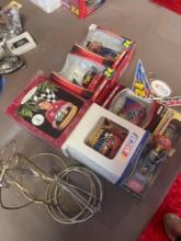 NASCAR Jeff Gordon Christmas tree ornaments and more in basement