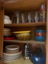 Kitchen cabinet plates glasses and more