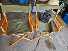 2 folder wood chairs.