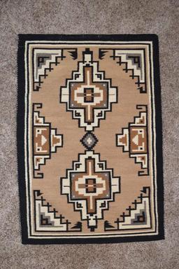 29 x 42.5 Two Grey Hills Navajo Rug