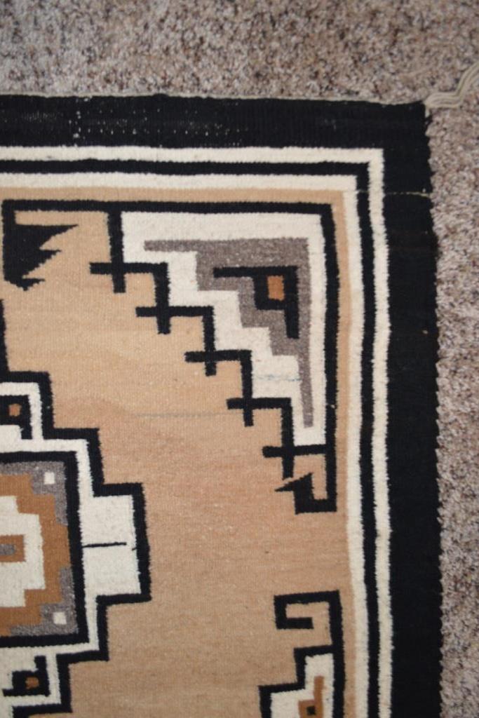 29 x 42.5 Two Grey Hills Navajo Rug