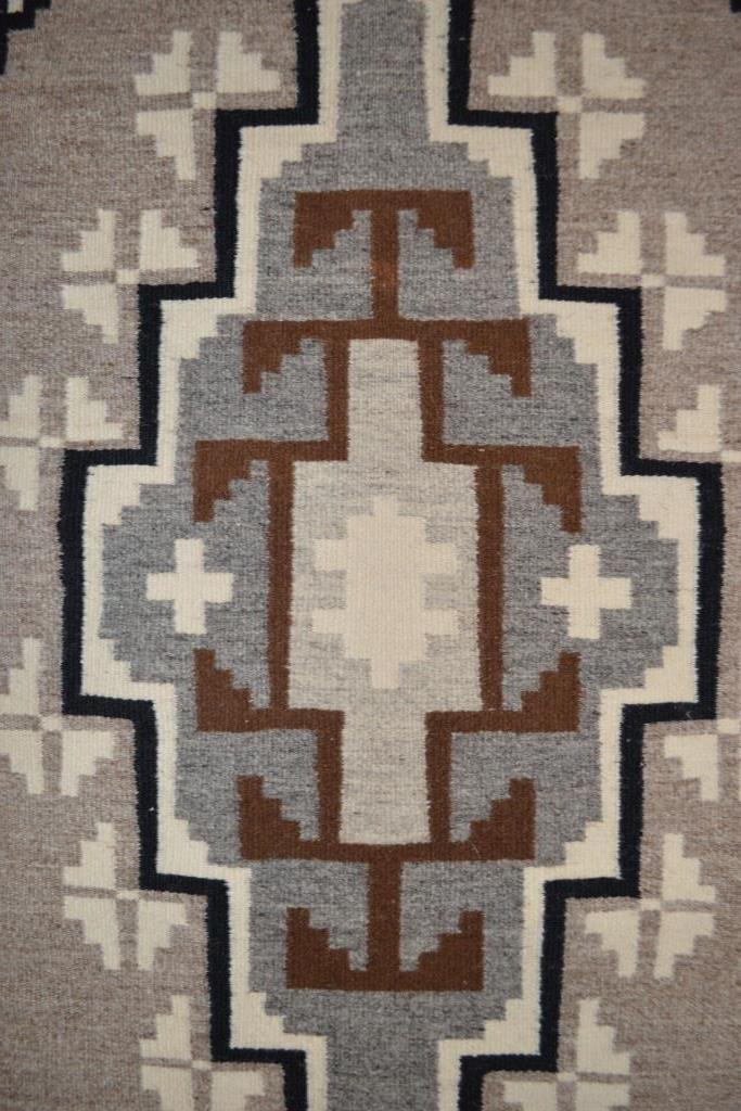 25.5 x 42  Two Grey Hills Navajo Rug by Tina John