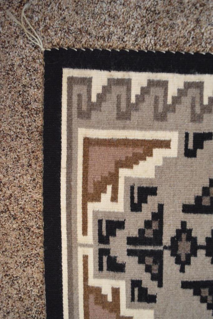 22.5 x 29 Two Grey Hill Navajo Rug by Irene Kirk