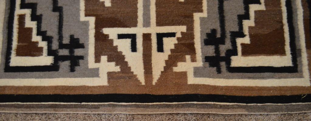 55.5 x 78 Two Grey Hills Navajo Rug