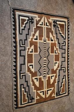 55.5 x 78 Two Grey Hills Navajo Rug