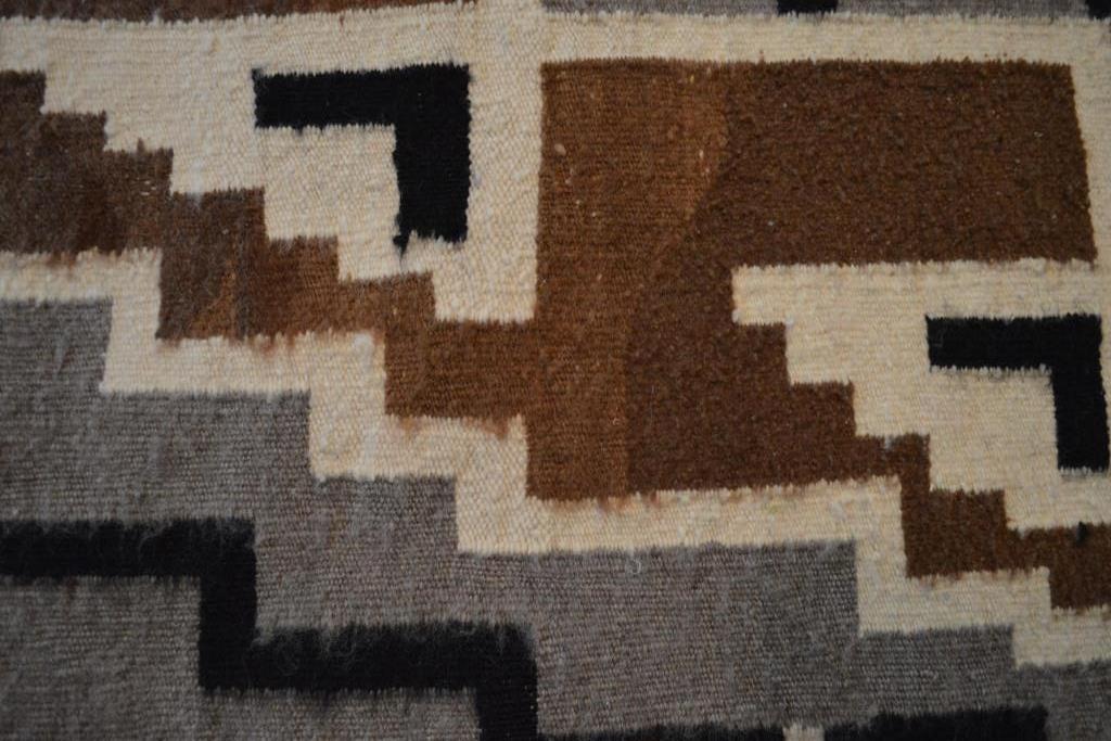 55.5 x 78 Two Grey Hills Navajo Rug