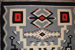 35 x 51 Storm Pattern Navajo Rug by Rebecca Yazzi