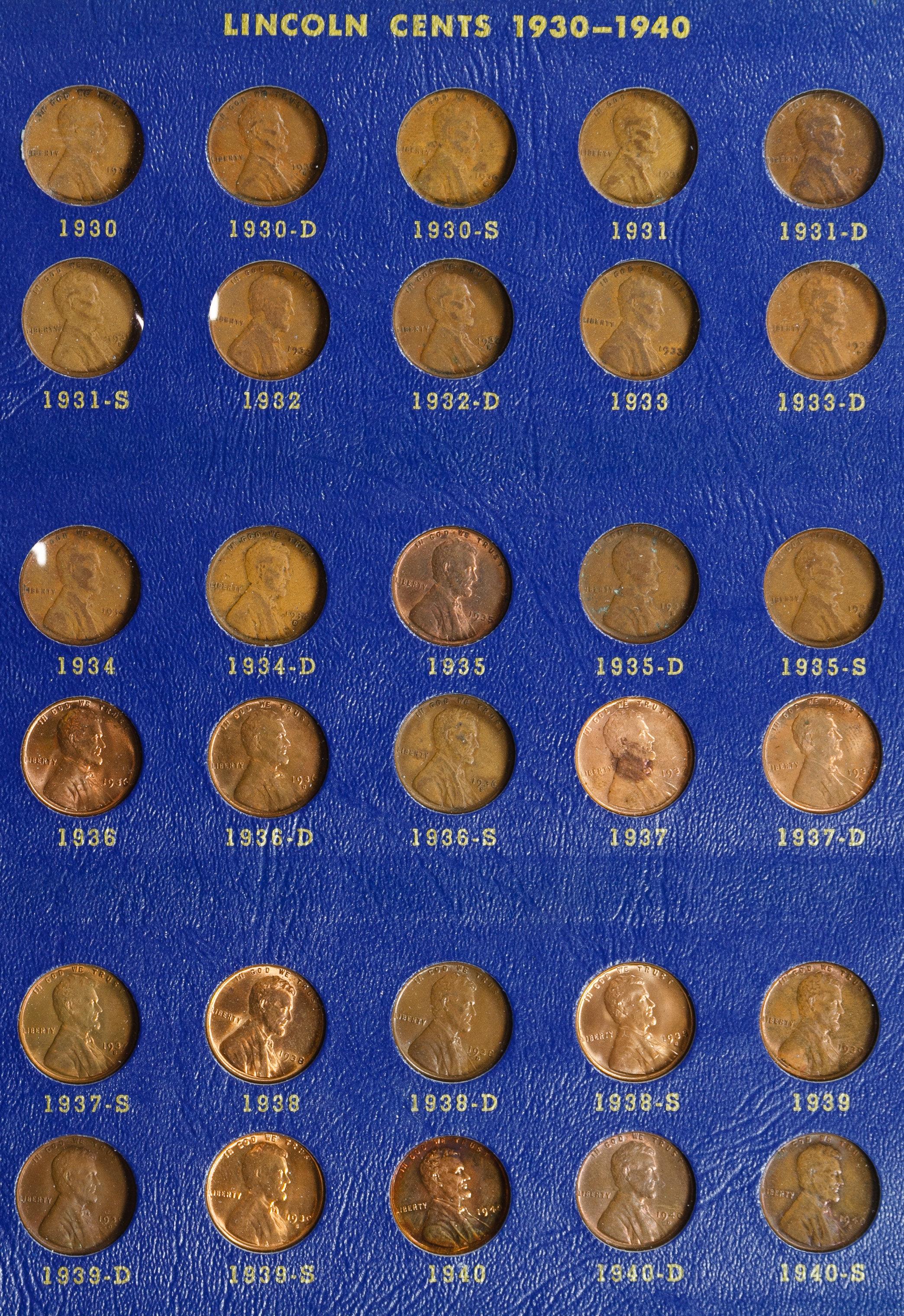 1909-1940 Lincoln 1c Complete Set