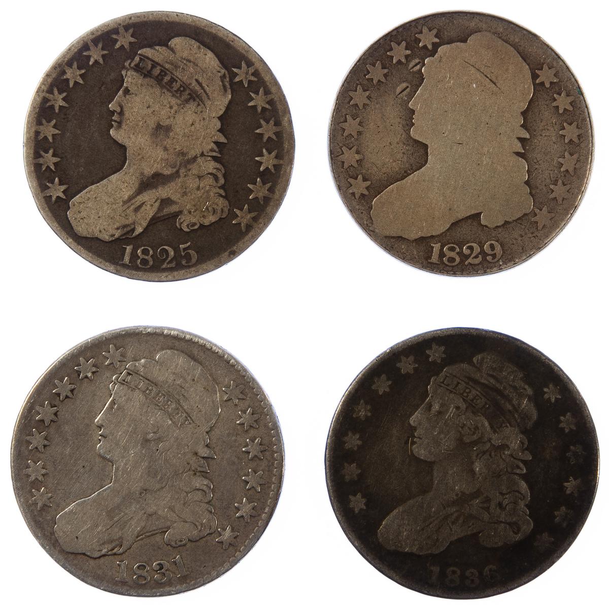 1825, 1829, 1831, 1836 50c G/VG