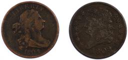 1804 and 1809 1/2c F / VF