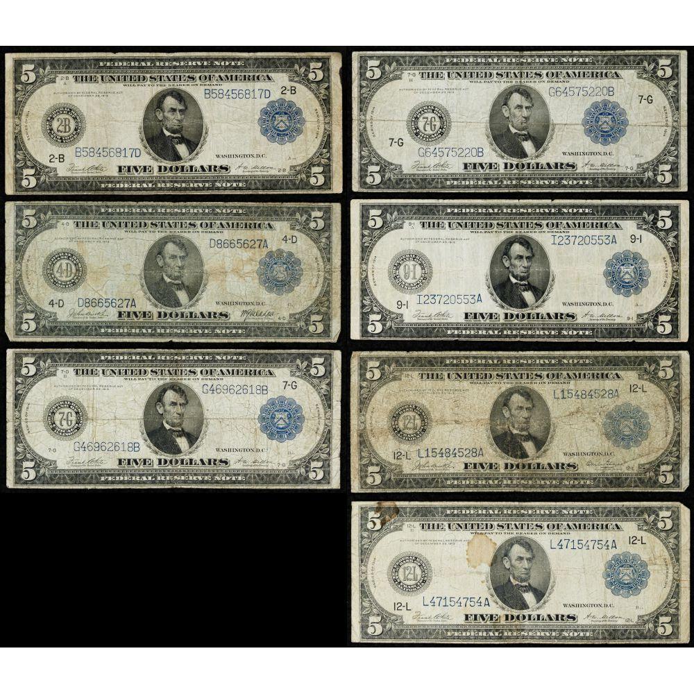 1914 $5 FRN Assortment