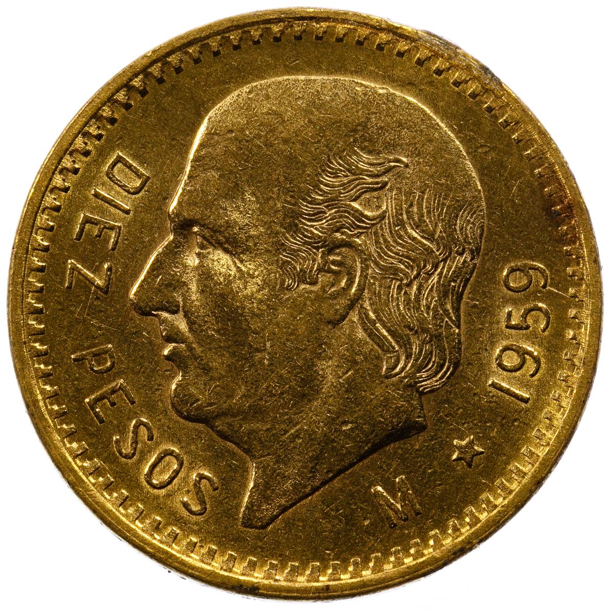 Mexico: 1959 10 Peso Gold