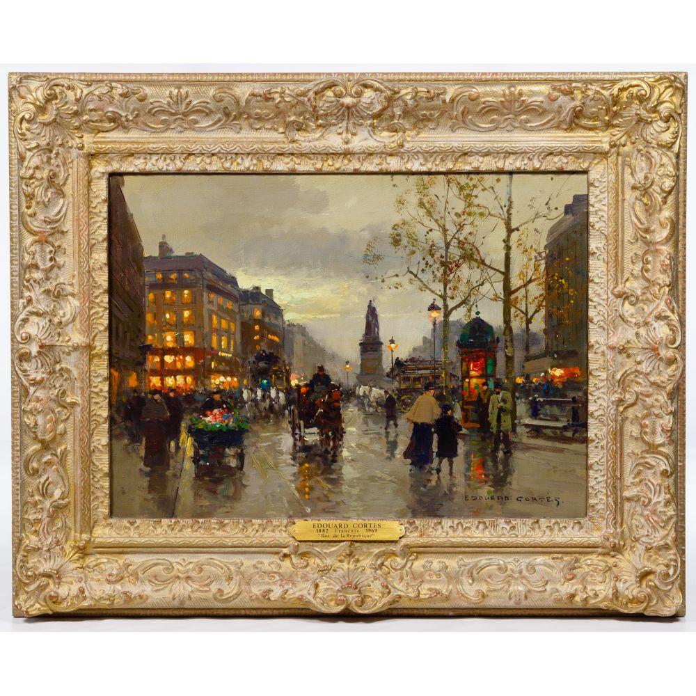 Edouard Cortes (French, 1882-1969) 'Place Clichy' Oil on Canvas