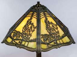 Chicago Mosaic Slag Glass Shade Table Lamp
