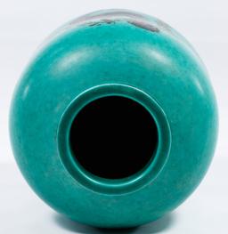 Gustavsberg 'Argenta' Silver Overlay Pottery Vase