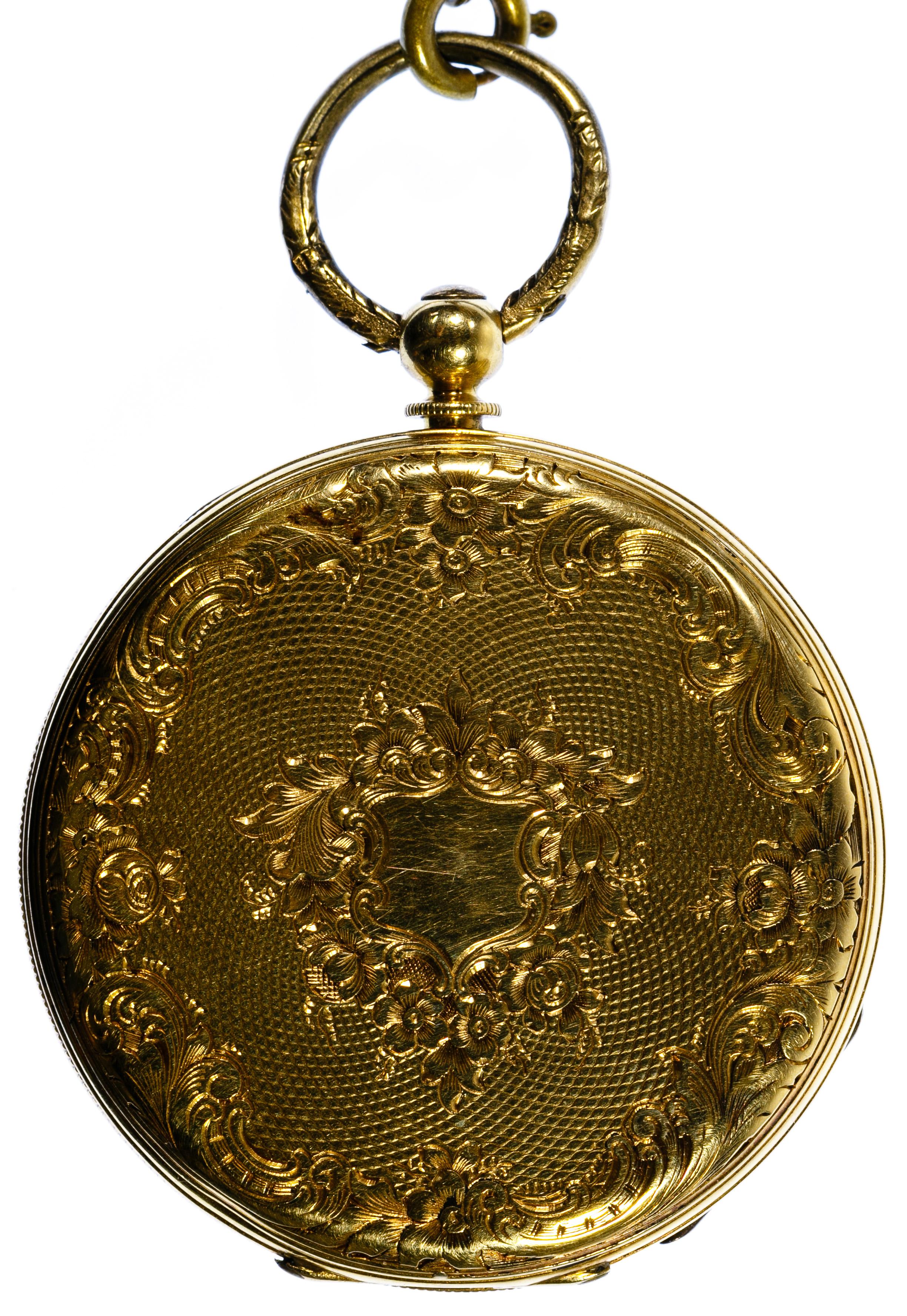 Guinand 18k Gold Open Face Pocket Watch