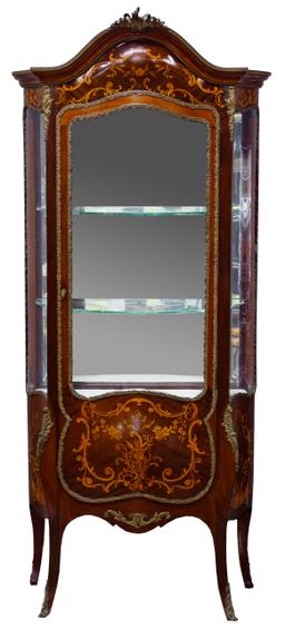 French Style Mahogany Vitrine Cabinet