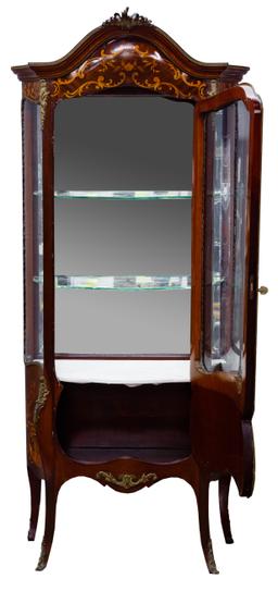 French Style Mahogany Vitrine Cabinet