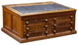 Clark's O.N.T. Oak Spool Cabinet Desk