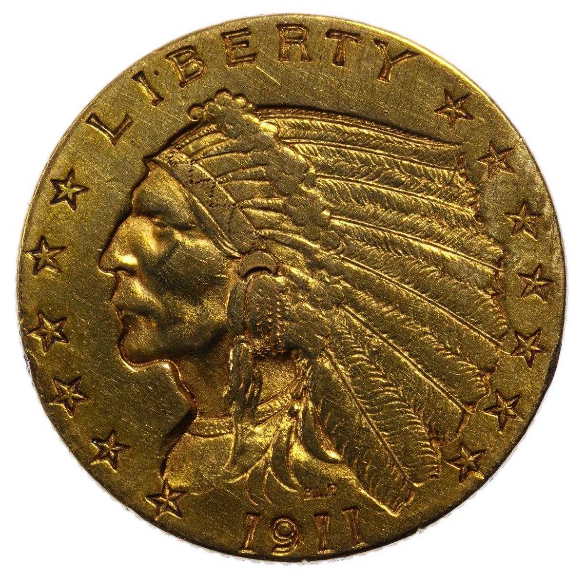 1911 $2 1/2 Gold AU Details