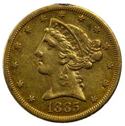 1885-S $5 Gold XF Details