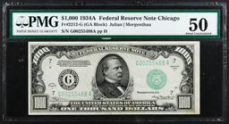 1934-A $1000 Federal Reserve Note AU-50 PMG