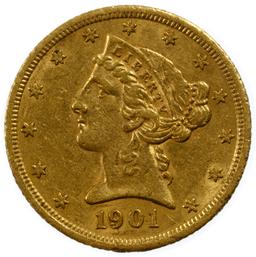 1901-S $5 Gold XF Details