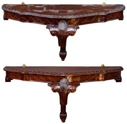 Mahogany Demilune Console Tables