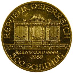 Austria: 1989 Gold 500 Schillings Philharmonic