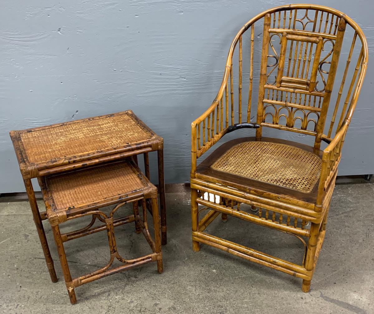 Bamboo Style Chair and Side Table Assortment