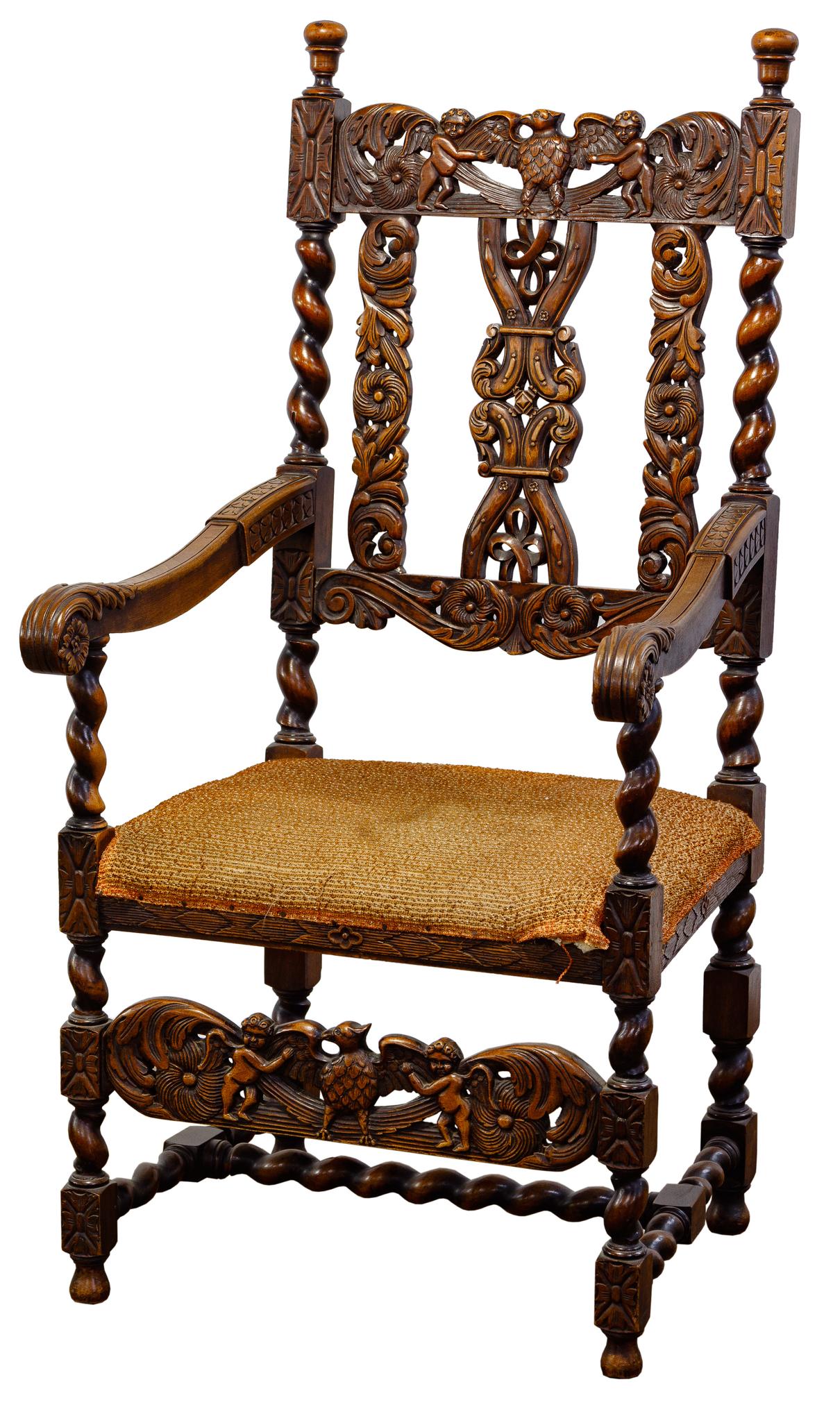 Carved Renaissance Revival Armchair