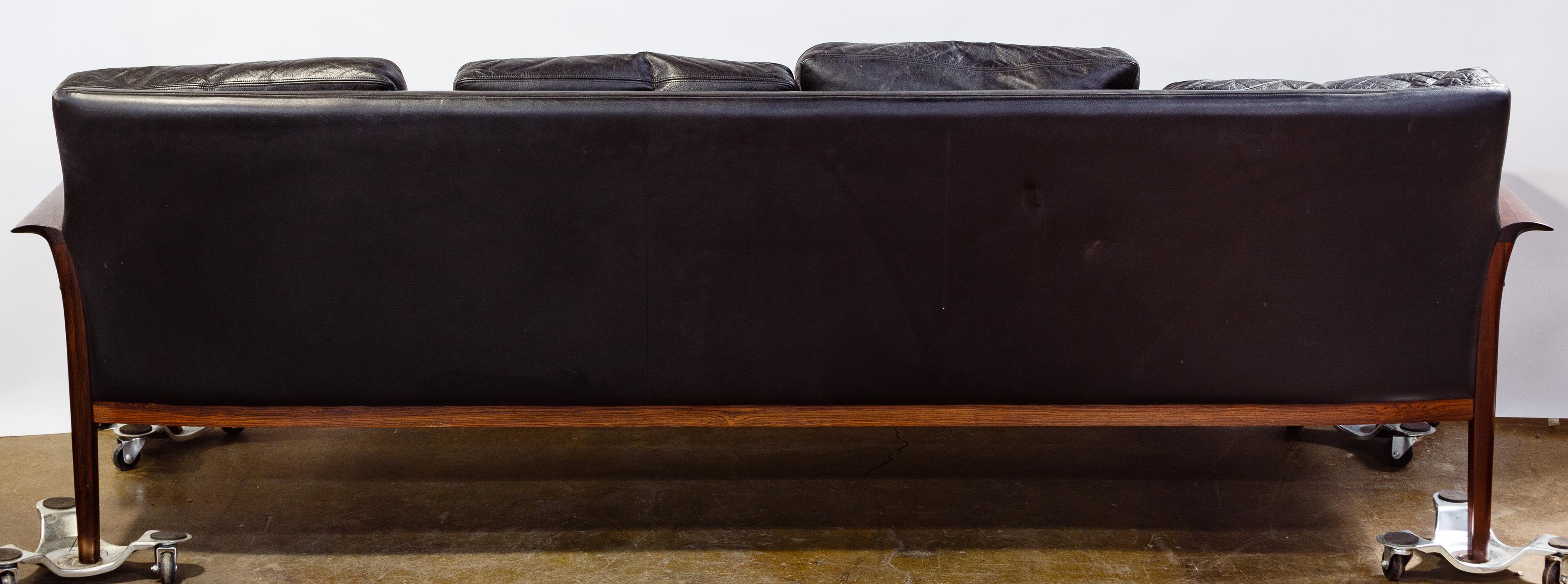 Hans Olsen for Vatne Mobler Leather Sofa