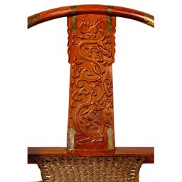 Asian Huanghuali Folding Horseshoe Back Armchair