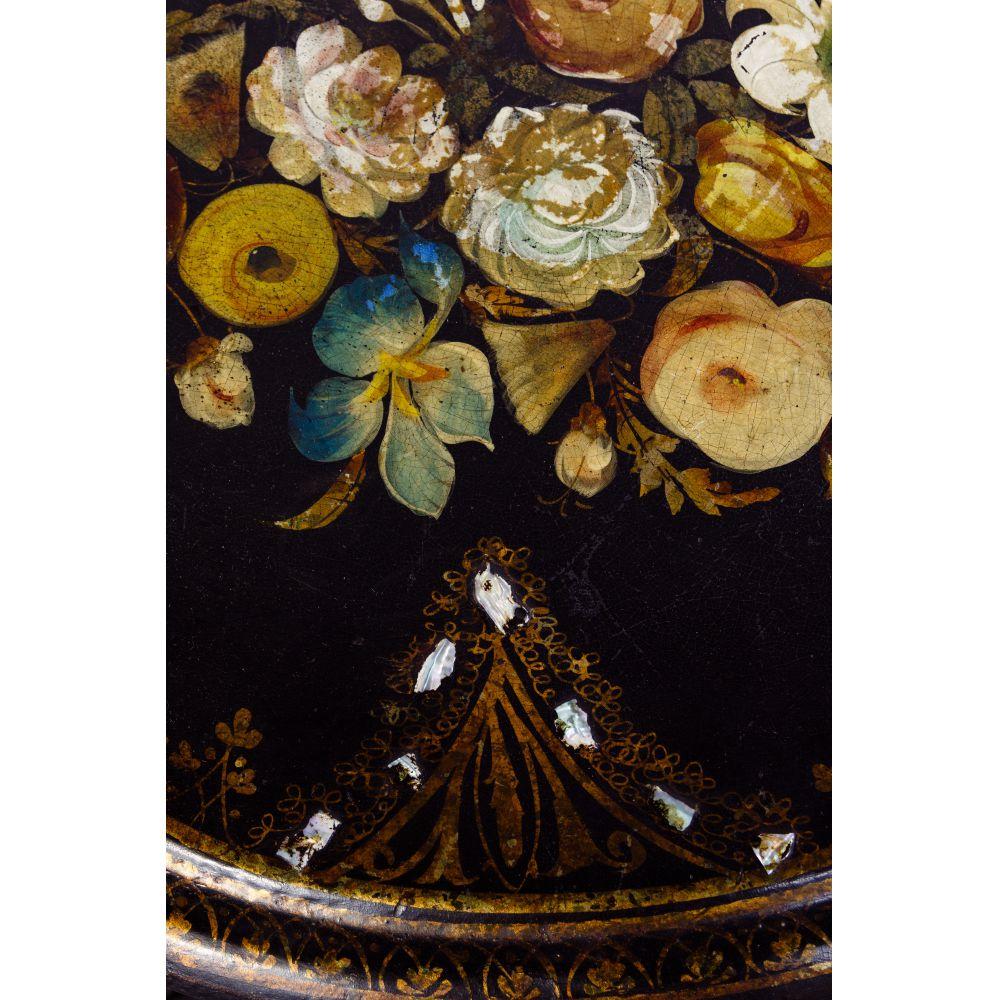 Victorian Papier-Mache Table and Glass Table