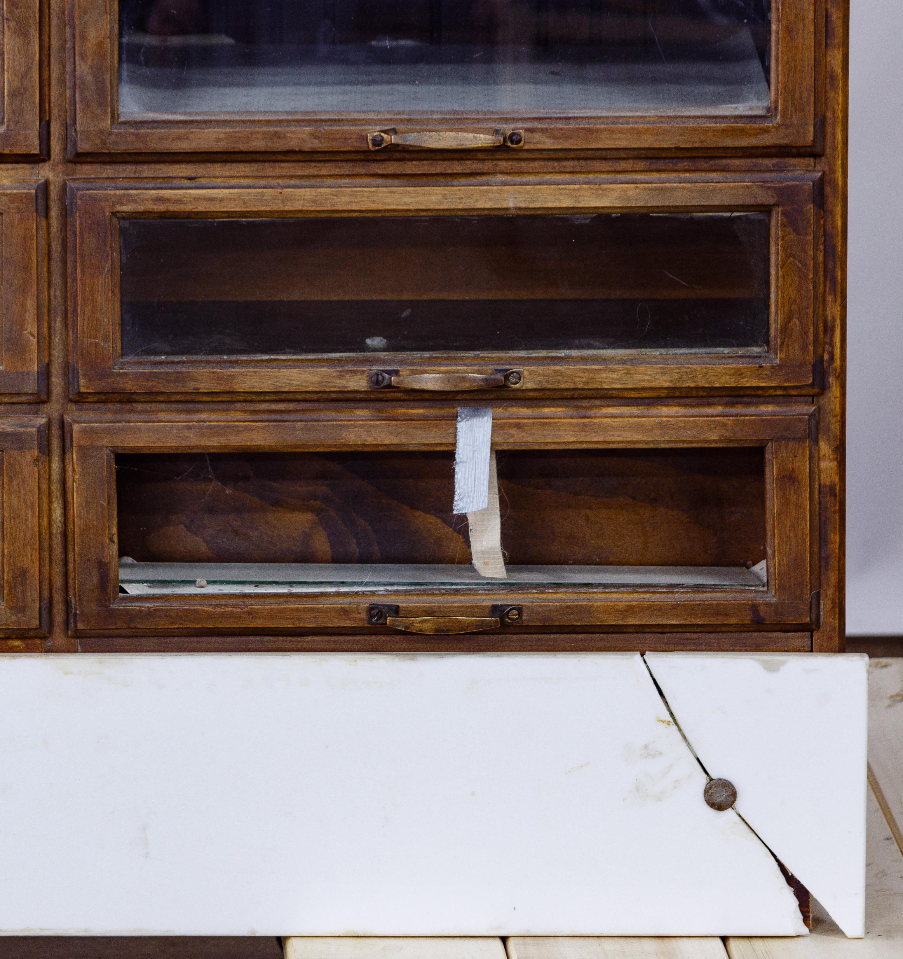 Glass Front Display Wood Cabinet