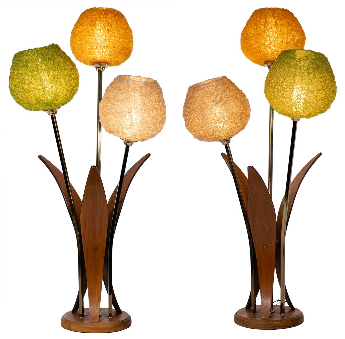 MCM 3-Globe Spaghetti String Table Lamps