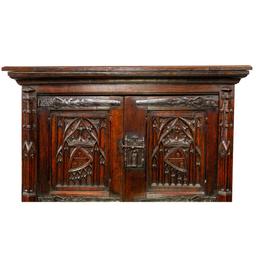 Gothic Revival Carved Wood Cabinet