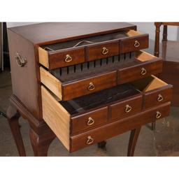 Queen Anne Style Flatware Chest and Sheraton Style Server