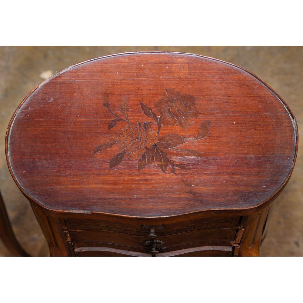 French Mahogany Marquetry Side Tables