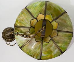 Victorian Style Slag Glass Pendant Light