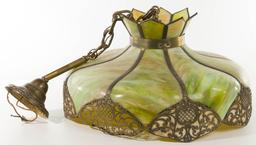 Victorian Style Slag Glass Pendant Light