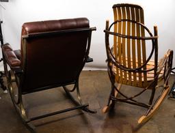 (Attributed to) Lee Woodard Vinyl Rocking Chair