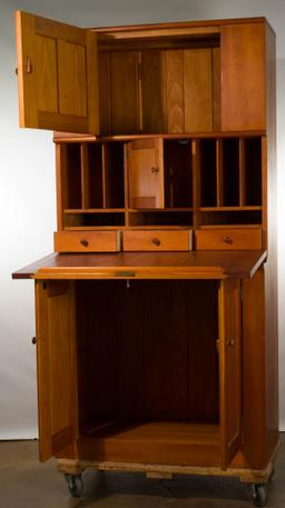 Shaker Style Wood Secretary Cabinet