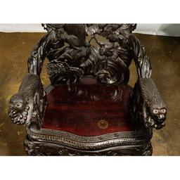 Japanese Carved Monkey Chair