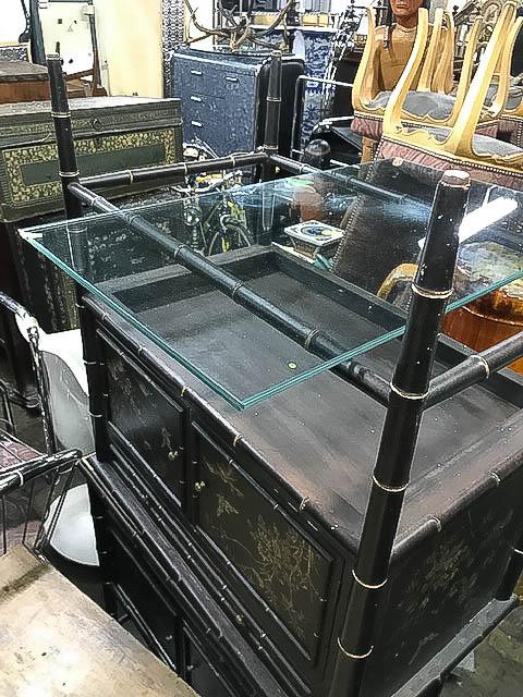 Chinese Glass Top Cabinets