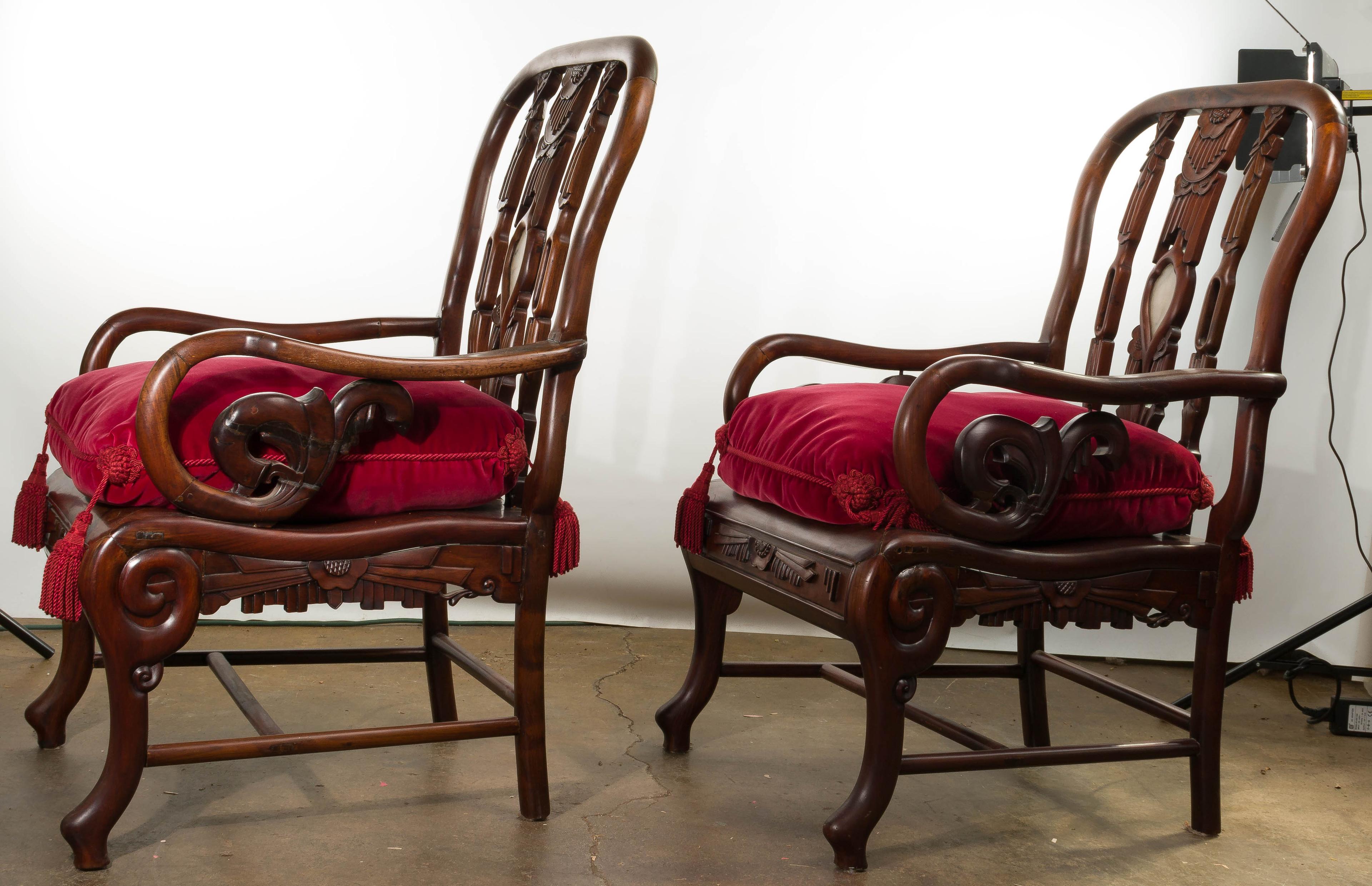 Chinese Rosewood Armchairs