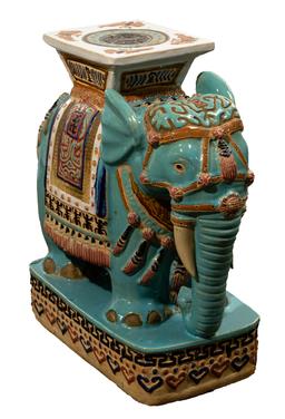 Asian Ceramic Elephant Form Plant Stands