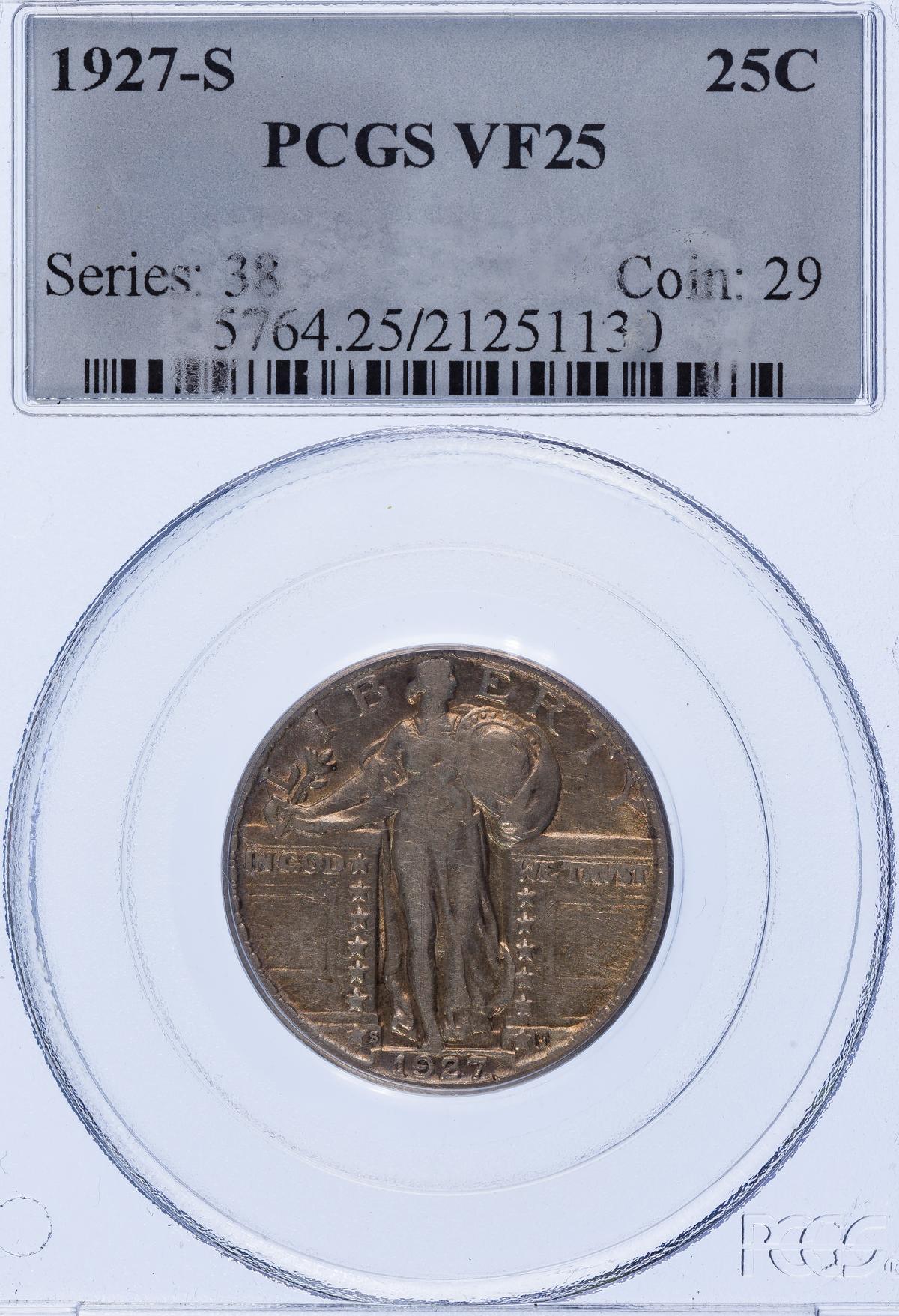 1927-S 25c VF-25 PCGS